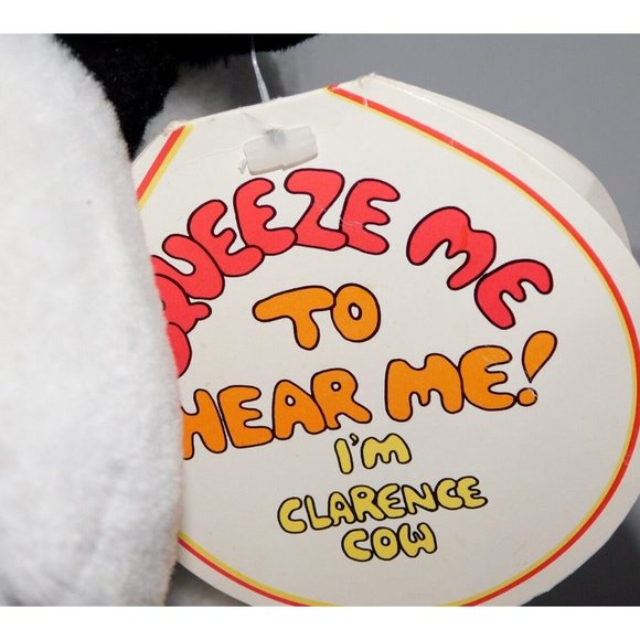 VTG 1987 Squeez-Ems Clarence The Cow 12" Plush With Sound Squeeze Me To Hear Me - Picture 2 of 8